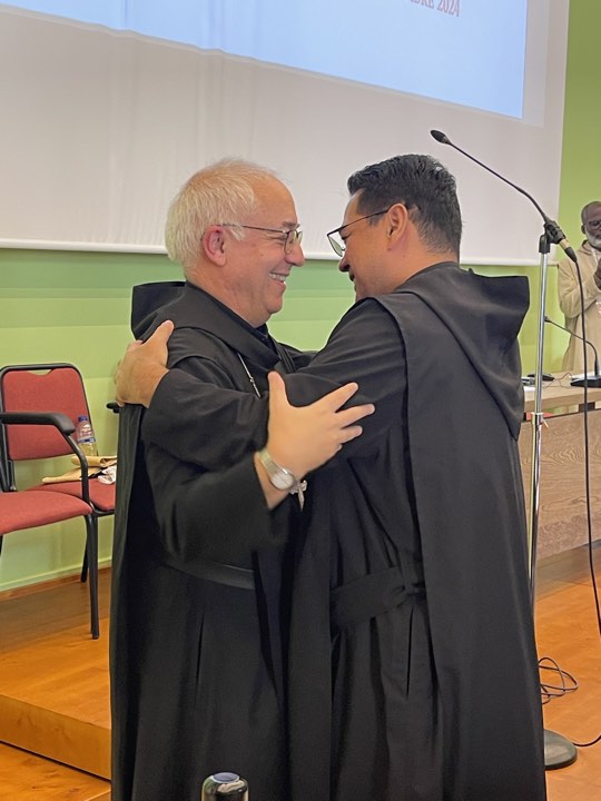 Abbot Austin congratulates Newly-Elect Abbot President Ignasi Fossas, OSB. Abbot Austin congratulates Newly-Elect Abbot President Ignasi Fossas, OSB.